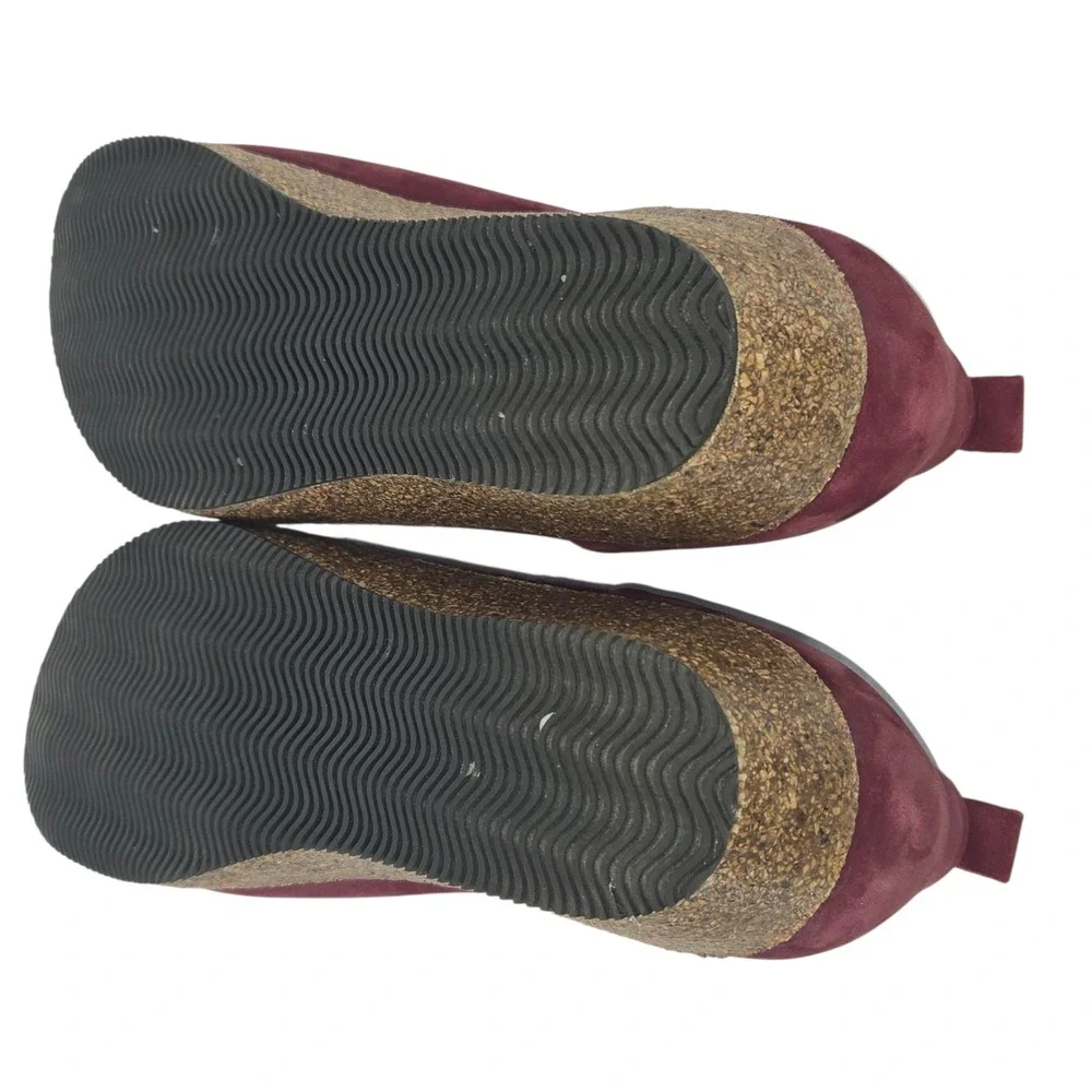 Women’s Burgundy Wedge Flats - Comfortable Everyday Style